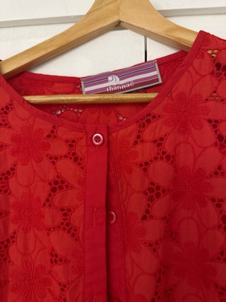 Vestido rojo largo encaje