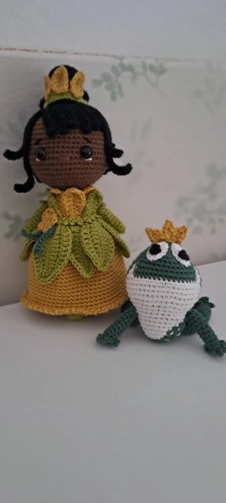 Princesa Tiana y Sapo Crochet