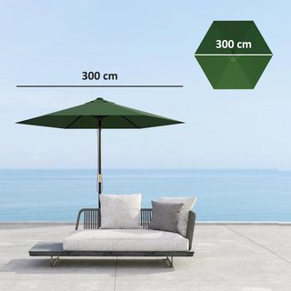 Toldo Recambio Sombrilla 3m UV30+ Verde Ventilado