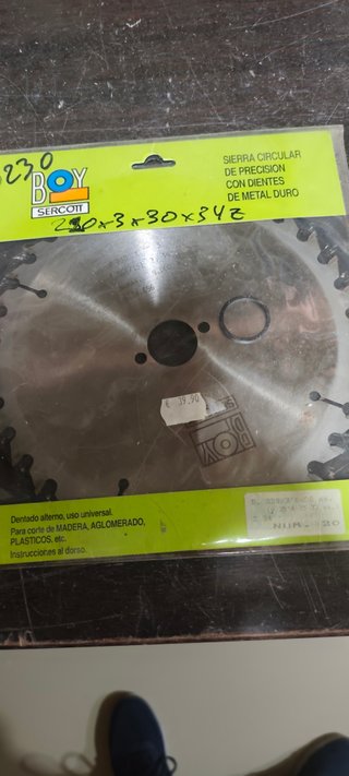 Disco sierra circular para madera y aluminio 230mm