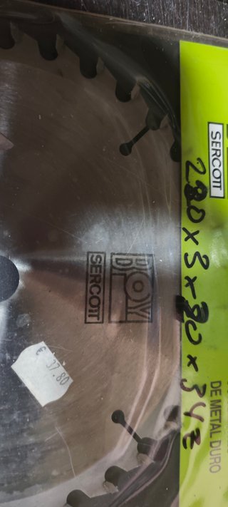 Disco sierra circular para madera y aluminio 230mm