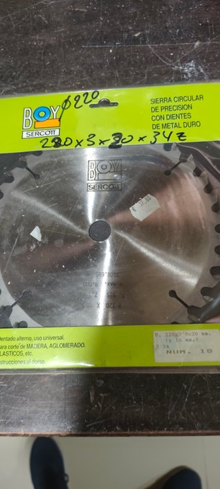 Disco sierra circular para madera y aluminio 230mm