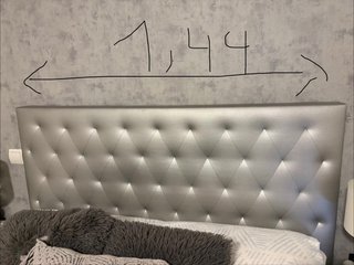 Cabecero de cama polipiel plateado