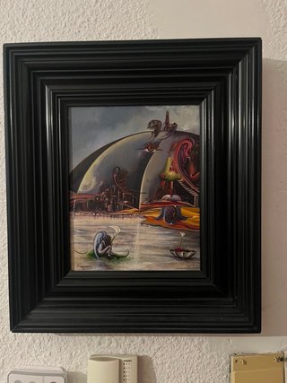 Cuadro Arte Surrealista Marco Negro
