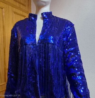 Chaqueta fiesta lentejuelas azul Klein XL