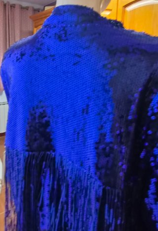 Chaqueta fiesta lentejuelas azul Klein XL