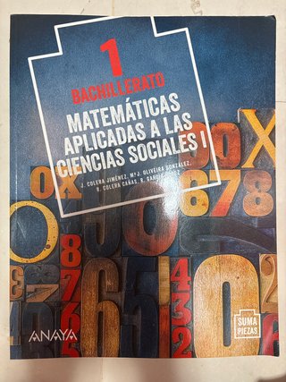 Libro Matemáticas Aplicadas I - 1º Bachillerato