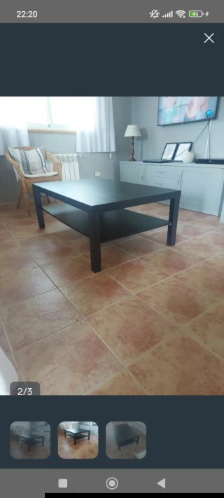 Mesa de centro de madera negra
