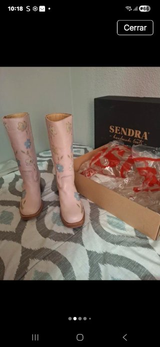 Botas Sendra piel rosas con flores