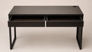 Escritorio Ikea Mickey Matton Negro 2 Cajones