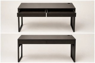 Escritorio Ikea Mickey Matton Negro 2 Cajones