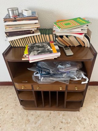 Mueble de entrada madera y plástico