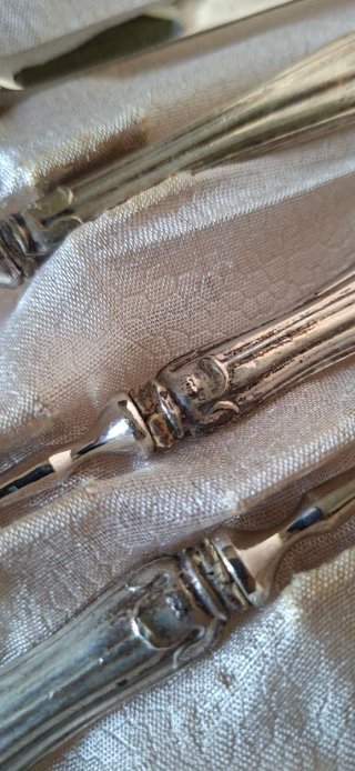 Set posate da dolce 6 pz manico argento