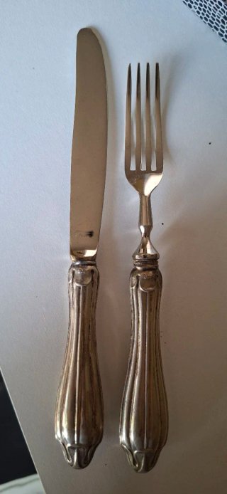 Set posate da dolce 6 pz manico argento