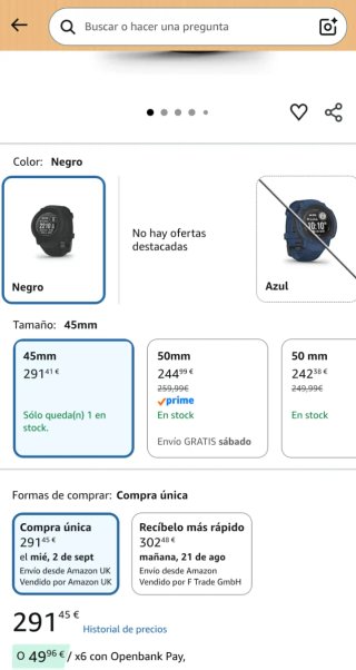 Garmin Instinct 2 Solar Reloj GPS Gris