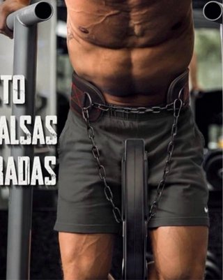 Cinturón Fitness Negro con Cadena