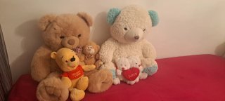 Lote Peluches: Winnie Pooh y mamá osa y papa Oso
