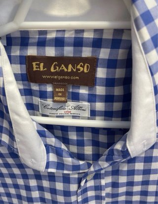 Camisa El Ganso cuadros azul y blanco