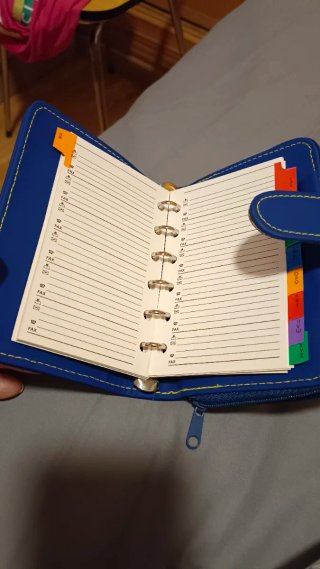 Agenda Monedero Azul con Cremallera