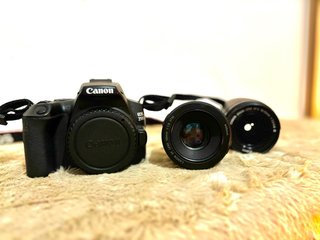 Cámara Canon Negra con Lentes Originales
