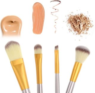 Set 18 Pcs Brochas Maquillaje Beige/Oro