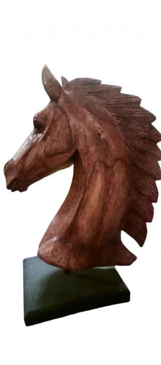 Cabeza de caballo de madera estilo bohemio