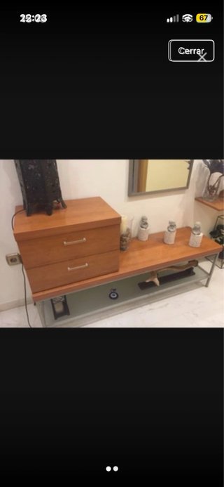 Mueble recibidor madera y metal
