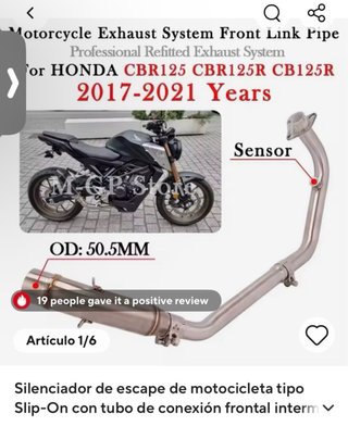 Línea de escape Honda CBR 125 (2017-2021)