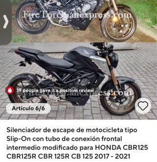 Línea de escape Honda CBR 125 (2017-2021)