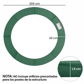 Protector Cama Elástica Ø305 Borde Seguridad Verde