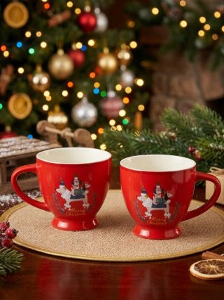 Tazas navideñas de cerámica (2 unidades)