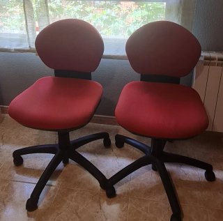 Lote 2 Sillas Escritorio Rojas