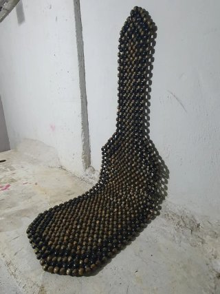 Respaldo asiento coche bolas madera