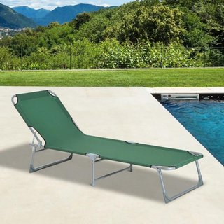 Cama Camping Plegable 4 Posiciones Ajustable Verde