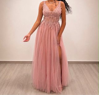 Vestido de fiesta rosa talla S