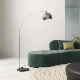 Lámpara Pie Arco Moderna E27 Interruptor Plata