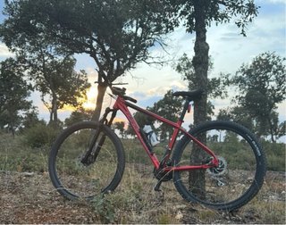 Bicicleta de montaña roja
