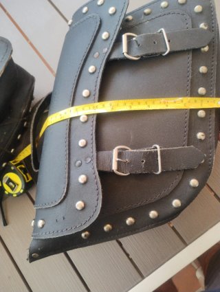 Alforjas Moto Custom Cuero Tachuelas