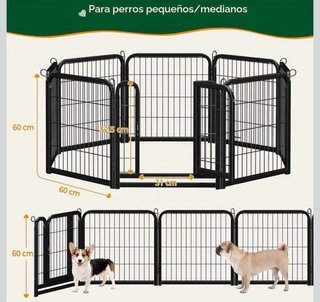 Parque para perros con 8 o 12 paneles.