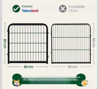 Parque para perros con 8 o 12 paneles.
