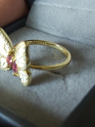 Anillo Mariposa Rodolita Ajustable