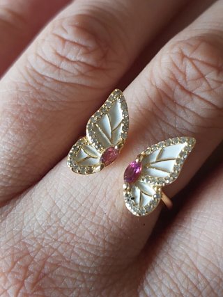 Anillo Mariposa Rodolita Ajustable