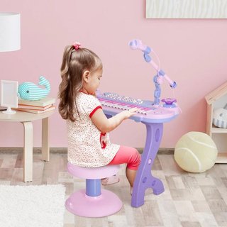 Piano Infantil 37 Teclas con Micrófono Taburete