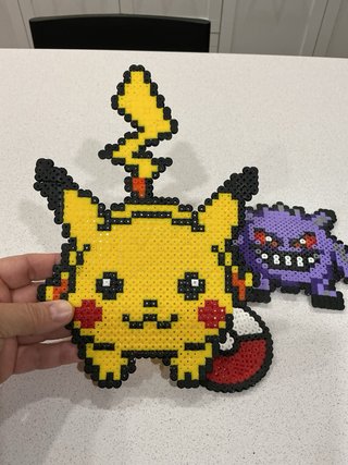 Pack 3 Figuras Hama Pokemon: Pikachu, Gengar, Poké