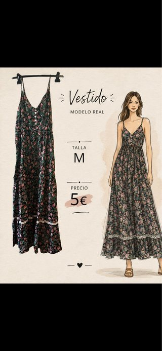 Vestido floral talla S - 5€