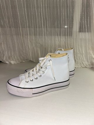 Converse Blancas Plataforma efecto piel