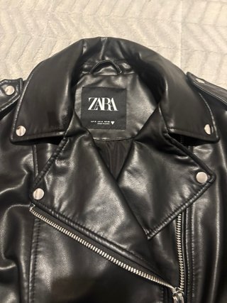 Cazadora Biker Zara Oversize Negra