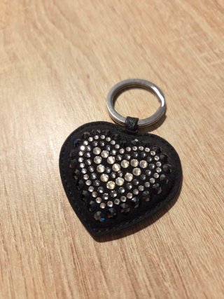 Llavero Corazón Swarovski Negro