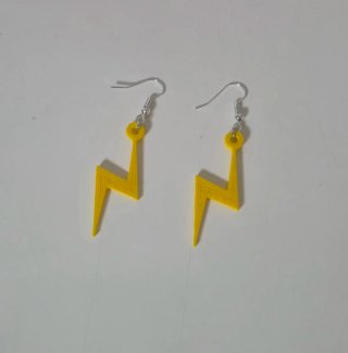 Pendientes Rayo Harry Potter impresos en 3D
