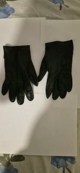 Guantes Piel Negra Talla M (20 cm)